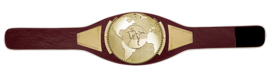 THAI BOXING CHAMPIONSHIP BELT PROGLOBE/G/TBOG - AVAILABLE IN 6+ COLOURS